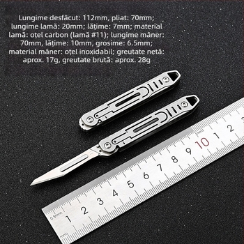 Cuțit pliabil din oțel inoxidabil, deschidere rapidă – Mini instrument de birou, bisturiu ascuțit, tăietor de hârtie, breloc, portabil, X20; Brand csxh; Material: Oțel inoxidabil; Lungimea lamei: 2