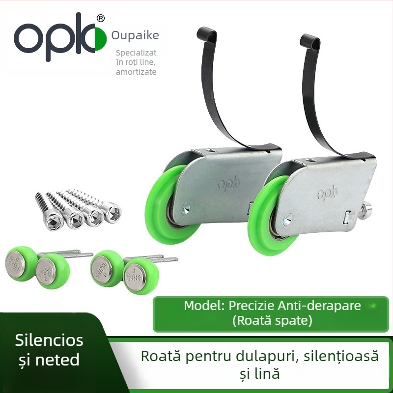 opk roată de ghidare pentru uși glisante – roată inferioară pentru uși de garderobă și bucătărie; raza canelurii pentru frânghie 43; grosimea pereților 1.2; material oțel laminat la rece; stil modern și minimalist