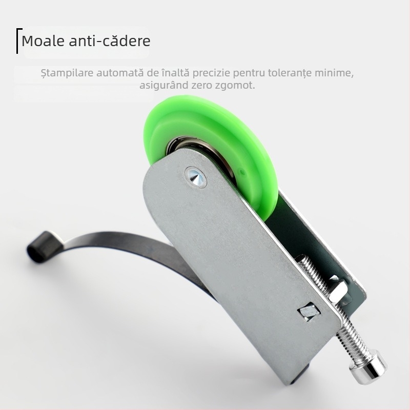 opk roată de ghidare pentru uși glisante – roată inferioară pentru uși de garderobă și bucătărie; raza canelurii pentru frânghie 43; grosimea pereților 1.2; material oțel laminat la rece; stil modern și minimalist