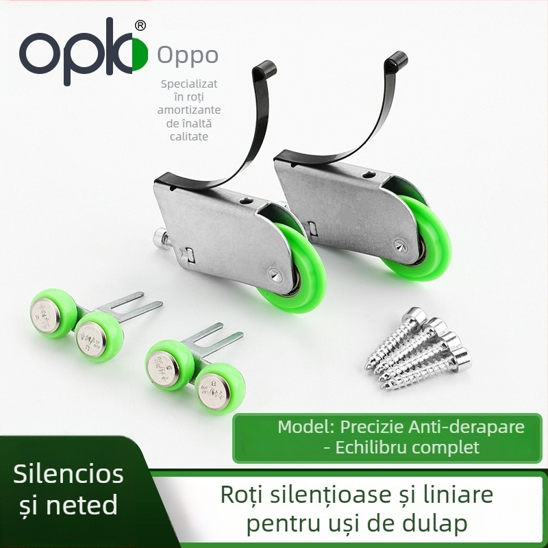 opk roată de ghidare pentru uși glisante – roată inferioară pentru uși de garderobă și bucătărie; raza canelurii pentru frânghie 43; grosimea pereților 1.2; material oțel laminat la rece; stil modern și minimalist
