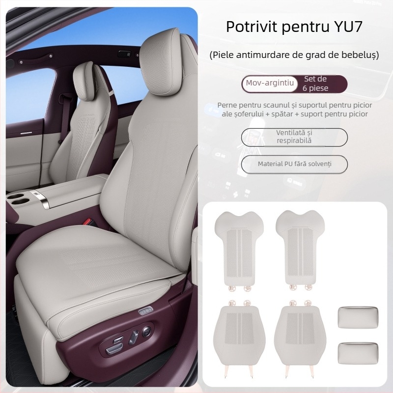 Husă de scaun auto compatibilă Xiaomi YU7, piele antimurdară, respirabilă, personalizabilă, pentru toate anotimpurile