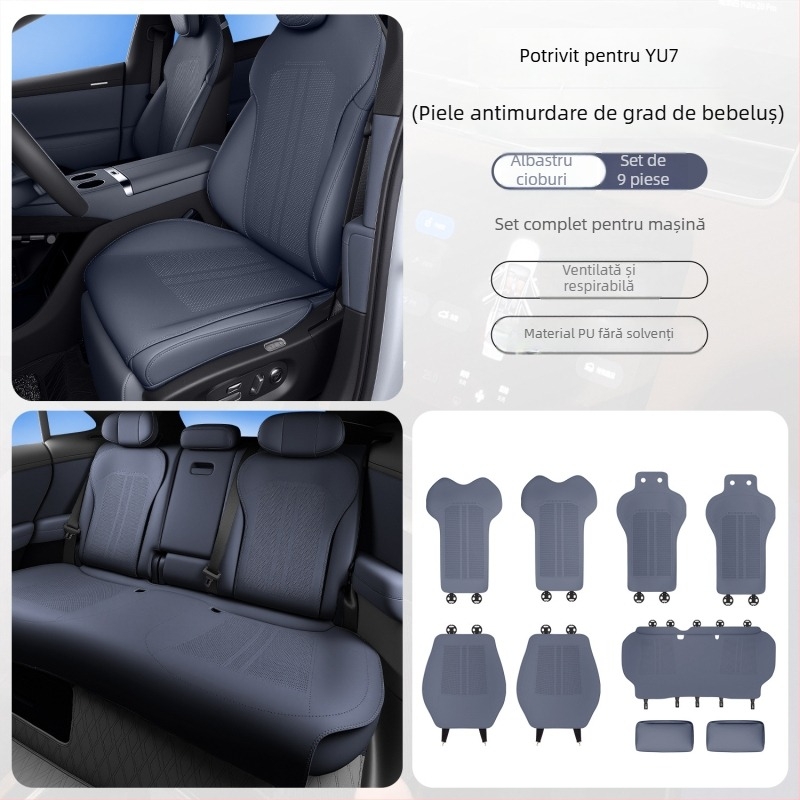 Husă de scaun auto compatibilă Xiaomi YU7, piele antimurdară, respirabilă, personalizabilă, pentru toate anotimpurile