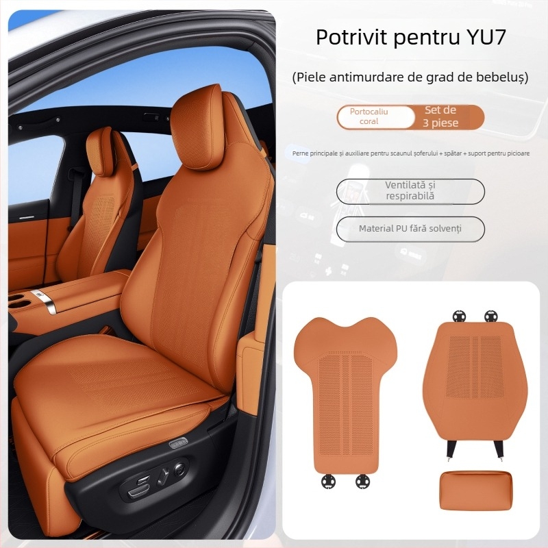 Husă de scaun auto compatibilă Xiaomi YU7, piele antimurdară, respirabilă, personalizabilă, pentru toate anotimpurile