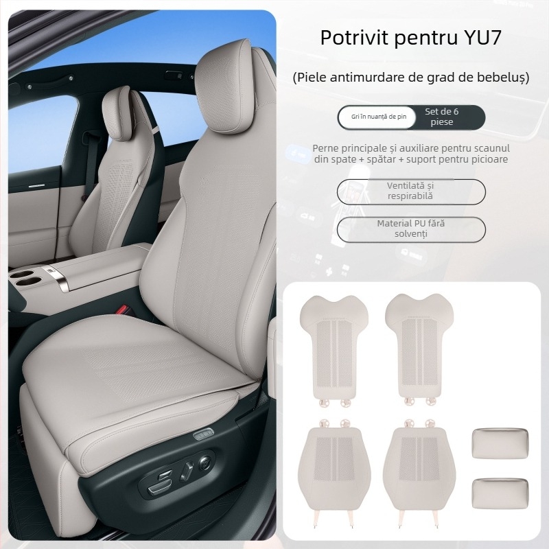 Husă de scaun auto compatibilă Xiaomi YU7, piele antimurdară, respirabilă, personalizabilă, pentru toate anotimpurile