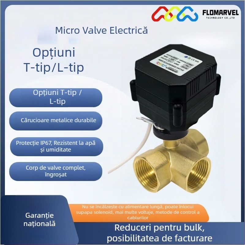 Flomarvel Supapă cu Bilă Electrică, 3-porți, Orizontală, Control Manual-Automat Integrat, Deschidere rapidă în 3 secunde