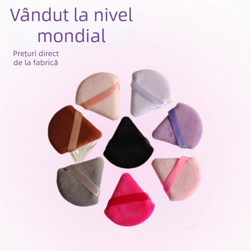 Puf de pudră uscat, formă triunghiulară, velur cristal, origine Guangzhou, 3000 buc.
