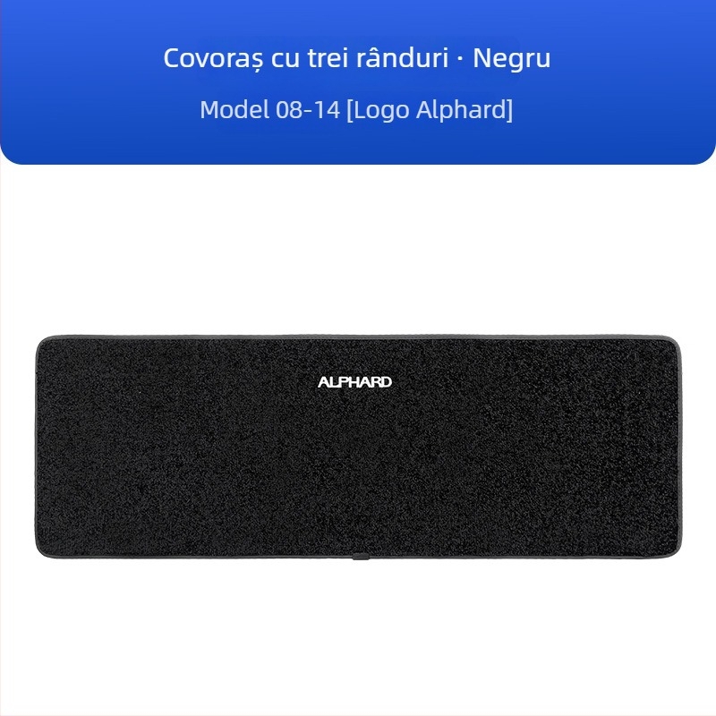 Set covorașe podea pentru trei rânduri, Toyota Alphard 20 seria și Vellfire 30 seria, imitație de cașmir, grosime 12 mm, procesare personalizabilă, cu logo