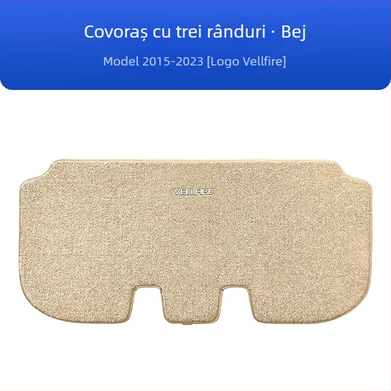 Set covorașe podea pentru trei rânduri, Toyota Alphard 20 seria și Vellfire 30 seria, imitație de cașmir, grosime 12 mm, procesare personalizabilă, cu logo