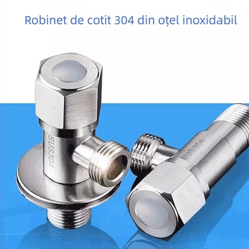 Valvă unghiulară din oțel inoxidabil 304 SUS0133, deschidere rapidă, apă caldă și rece, pentru sistem de duș, 18 mm diametru interior, conexiune filetată