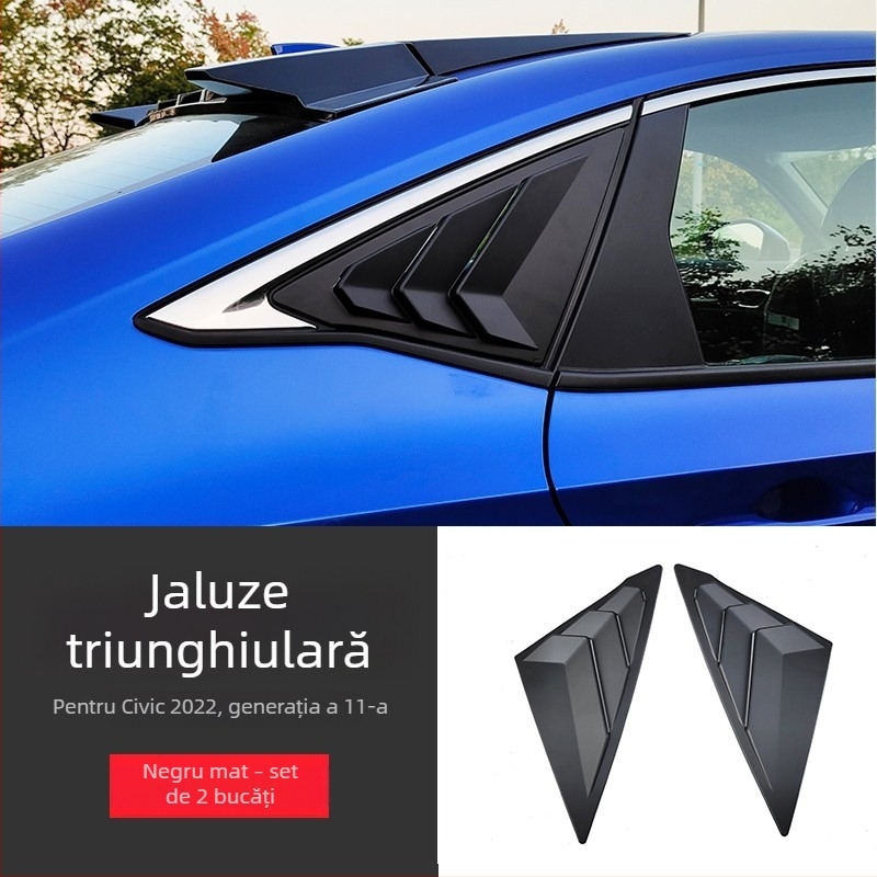 Yibo ABS decor pentru fereastra spate triunghiulară Honda Civic 2022, a 11-a generație — procesare personalizată; Material: ABS; Origine: Changzhou, Jiangsu; Potrivire: Honda Civic 2022, 11-a generație; Transmisie: automată