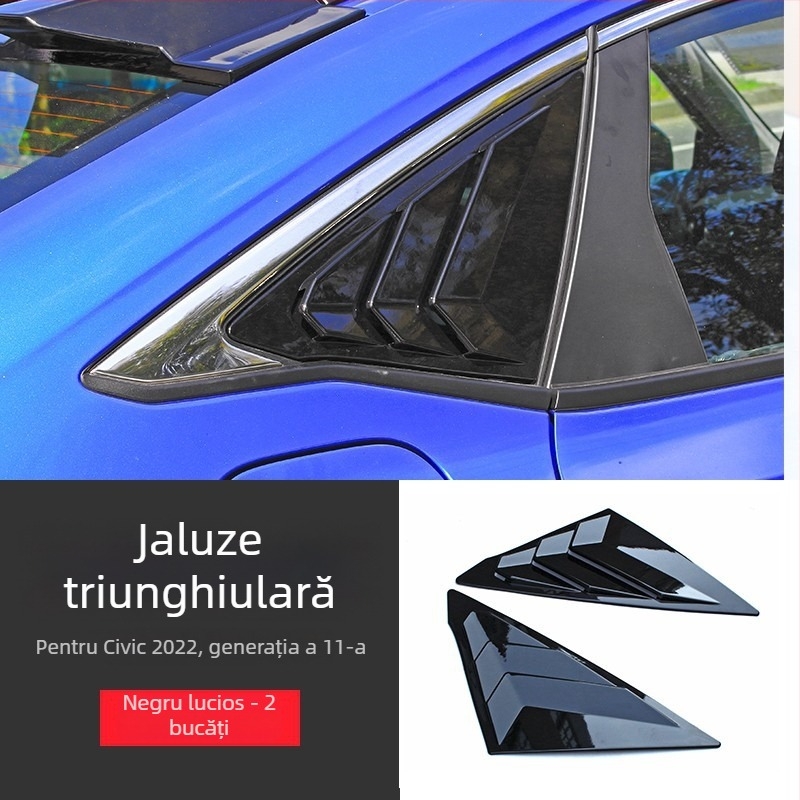 Yibo ABS decor pentru fereastra spate triunghiulară Honda Civic 2022, a 11-a generație — procesare personalizată; Material: ABS; Origine: Changzhou, Jiangsu; Potrivire: Honda Civic 2022, 11-a generație; Transmisie: automată