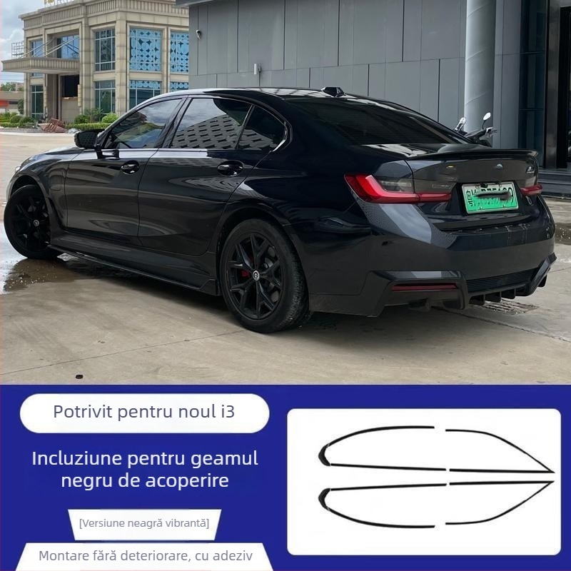 Bandă decorativă pentru geamuri și uși pentru BMW iX3, Seria 5, i3, X1 — oțel inoxidabil, finisaj titan