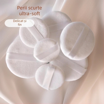 Puf pentru pudră uscată, ultra-moale, velur cristal, rotund, pentru fixarea pudrei