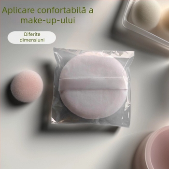 Puf pentru pudră uscată, ultra-moale, velur cristal, rotund, pentru fixarea pudrei
