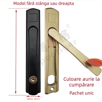 Încuietoare cu mâner TP, aliaj de aluminiu, Botel, pentru uși și ferestre glisante