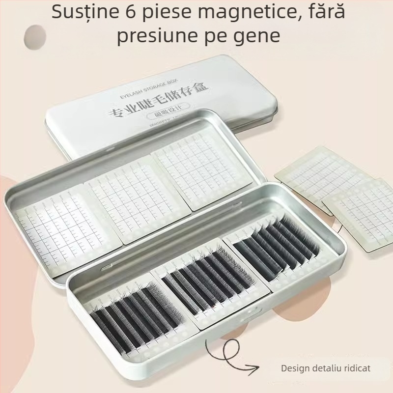 Cutie magnetică de stocare pentru gene cu panou de afișaj suspendat