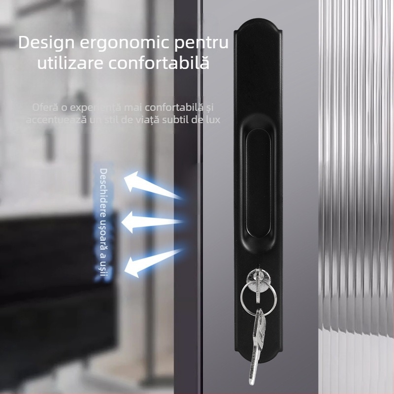 Încuietor cu cârlig din oțel inoxidabil, cap rotund, monodirecțională și bidirecțională, electroplacată, pentru balcoane și uși glisante