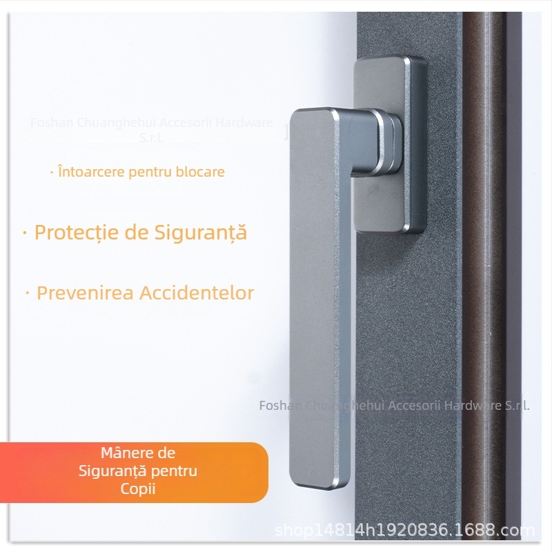 Mâner pentru uși și ferestre din aliaj de aluminiu, solid, cu încuietoare fără cheie – Model zs0003