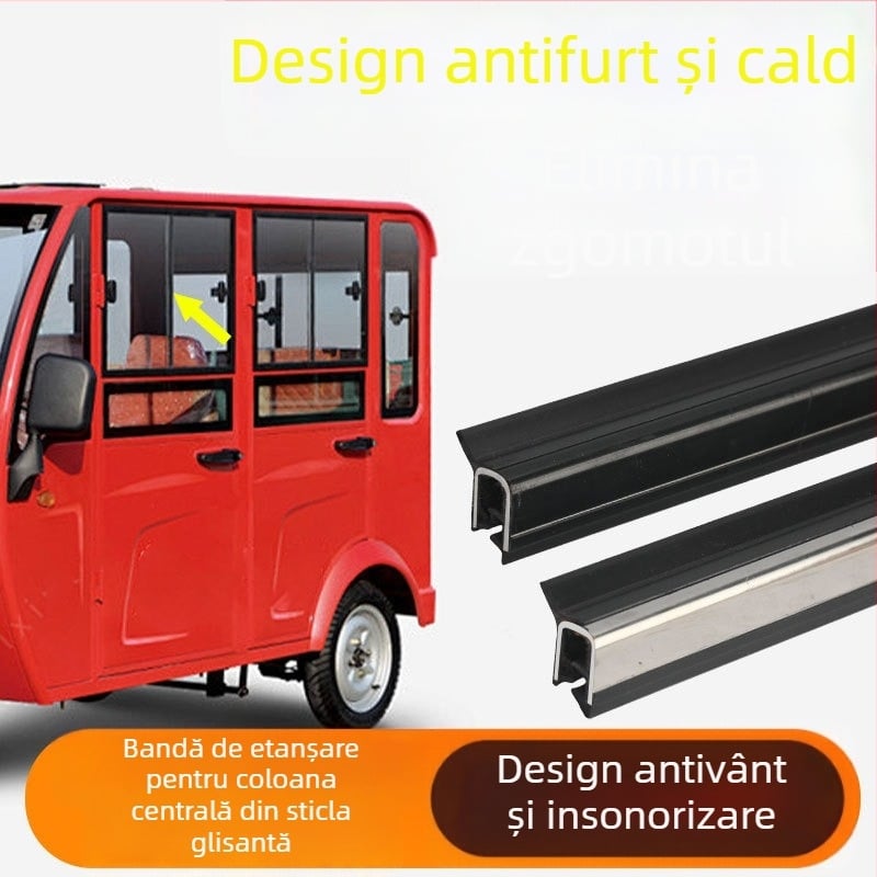 Bandă etanșare pentru uși și ferestre – gumă, universală, pentru triciclu electric închis
