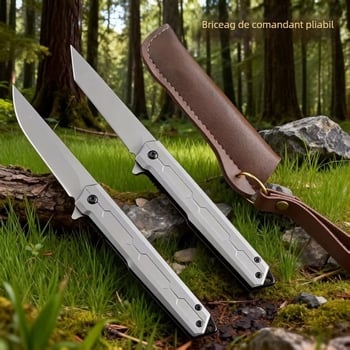Cuțit pliant Commander – Multifuncțional, Deschidere rapidă, Portabil pentru camping în aer liber – lamă din oțel inoxidabil 8,5 cm