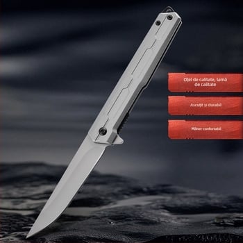 Cuțit pliant Commander – Multifuncțional, Deschidere rapidă, Portabil pentru camping în aer liber – lamă din oțel inoxidabil 8,5 cm
