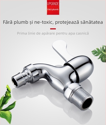 Robinet pentru mașina de spălat, din cupru, cu articulație simplă, deschidere cu cheie, montaj manual