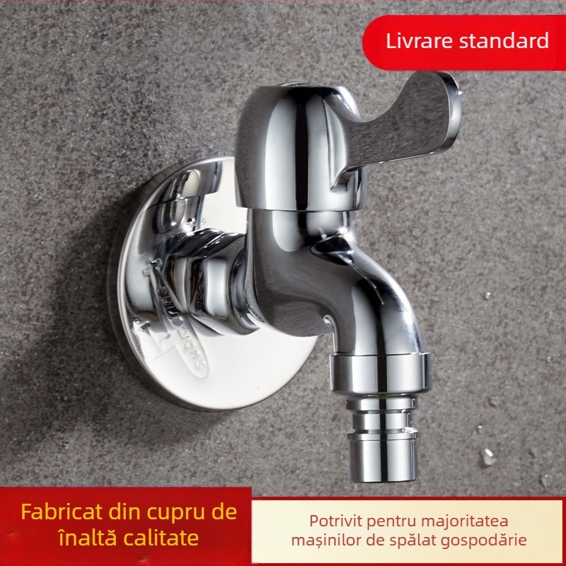 Robinet pentru mașina de spălat, din cupru, cu articulație simplă, deschidere cu cheie, montaj manual