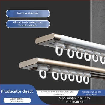 Wr676 șină pentru perdea, aliaj de aluminiu, montaj superior, tip pentru agățare, stil modern minimalist