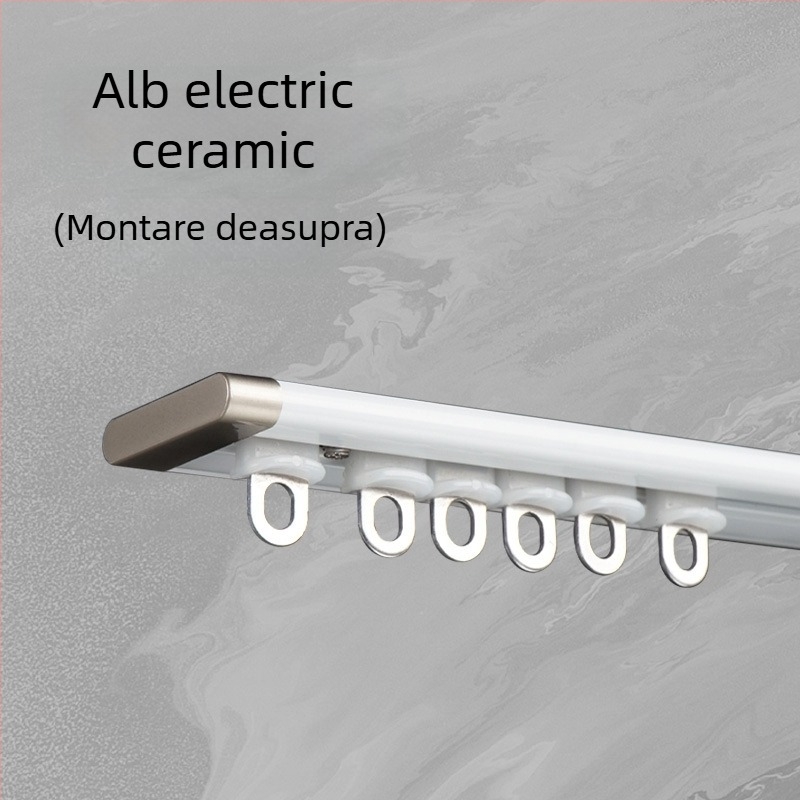 Wr676 șină pentru perdea, aliaj de aluminiu, montaj superior, tip pentru agățare, stil modern minimalist