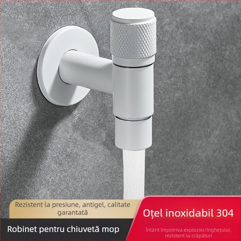 Robinet de baie montat pe perete, rece unic, oțel inoxidabil, nucleu ceramic, 20 mm intrare/ieșire, model XL8029