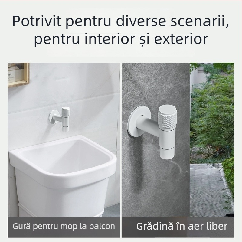 Robinet de baie montat pe perete, rece unic, oțel inoxidabil, nucleu ceramic, 20 mm intrare/ieșire, model XL8029