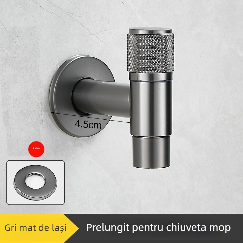 Robinet de baie montat pe perete, rece unic, oțel inoxidabil, nucleu ceramic, 20 mm intrare/ieșire, model XL8029