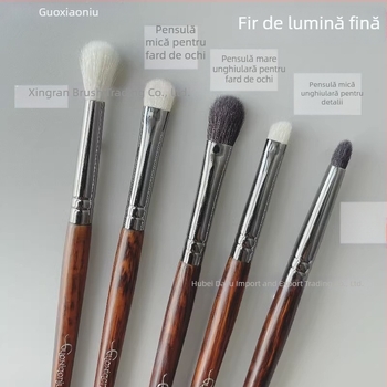 Set pensule pentru fard de pleoape, peri din lână, mânere din lemn, origine Hubei