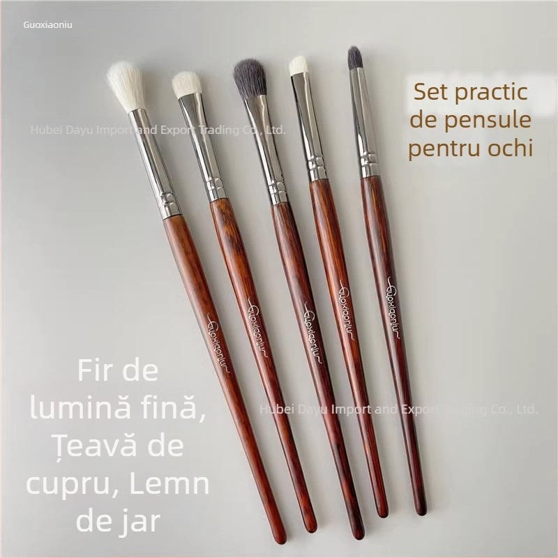 Set pensule pentru fard de pleoape, peri din lână, mânere din lemn, origine Hubei