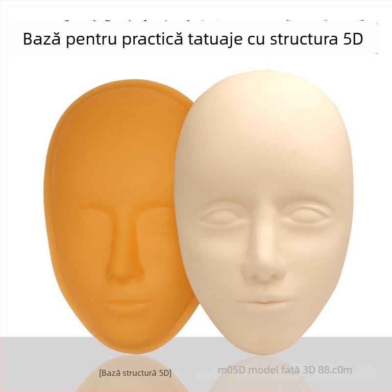 Piele de practică facială din silicon, cu textură 5D și bază detașabilă, pentru practică de tatuaj la sprâncene