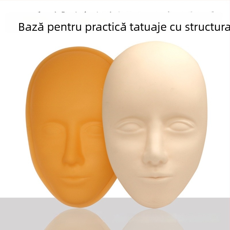 Piele de practică facială din silicon, cu textură 5D și bază detașabilă, pentru practică de tatuaj la sprâncene