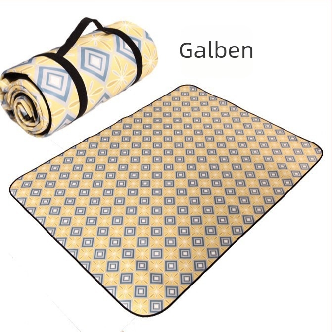 Covoraș impermeabil în stil etnic pentru exterior – pentru picnicuri și camping, țesătură poliester, strat impermeabil cu folie de aluminiu