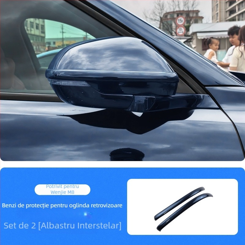 Bandă anti-coliziune pentru oglinda retrovizoare – ABS, Bosk, model WENJIE, pentru M8