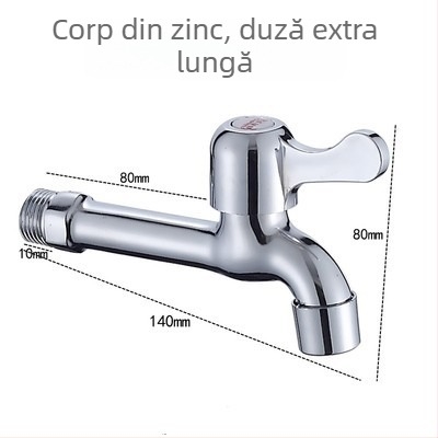 Robinet de apă rece monobloc, corp din aliaj de zinc,  țeavă extinsă, model 6712, miez de robinet din cupru