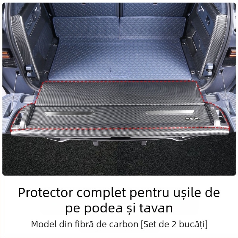 Bandă de protecție pentru portbagaj din plastic cu textură fibră de carbon pentru Zeekr 9X (25 modele); personalizabilă