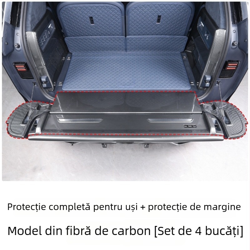 Bandă de protecție pentru portbagaj din plastic cu textură fibră de carbon pentru Zeekr 9X (25 modele); personalizabilă