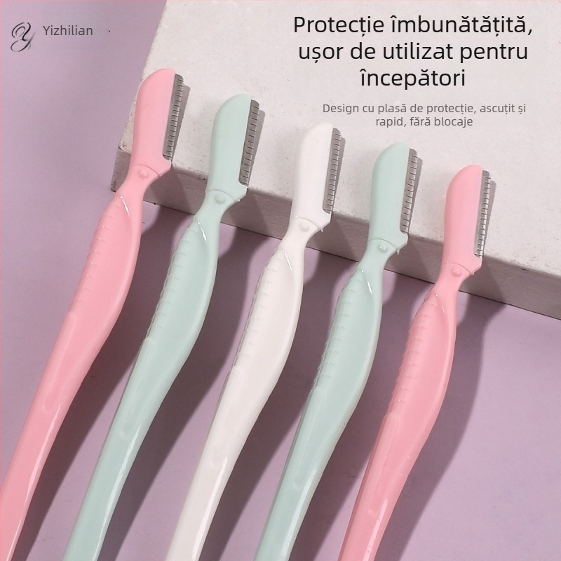 Izilin set de 3 piese pentru tuns sprâncene – lame din plastic și oțel inoxidabil, origine Jinhua, pentru uz zilnic