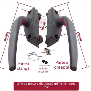 Maner pentru fereastră batantă din aluminiu, SNHU-3801-Z, marcă Bottega, finisaj vopsire cu pulverizare, stil Nou Chinezesc