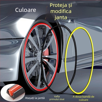 Bandă de protecție anti-coliziune pentru butucul roții, PVC, General model, compatibil cu toate modelele, marca Yizhi Valley
