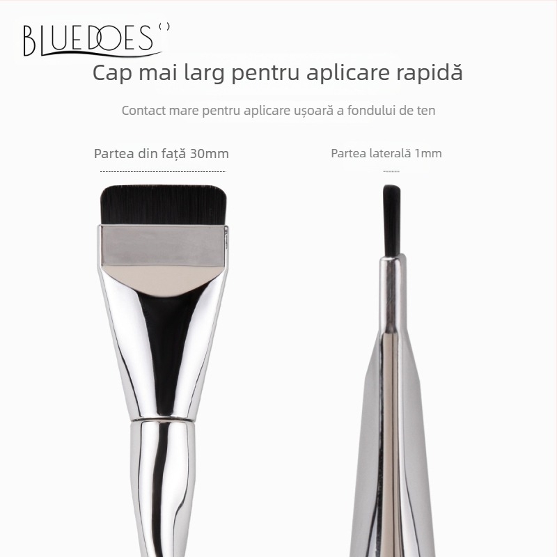 Pensulă de fond de ten 2 în 1 pentru utilizare umedă și uscată, stil puff,peri din fibre artificiale, mâner ABS, set dintr-o pensulă