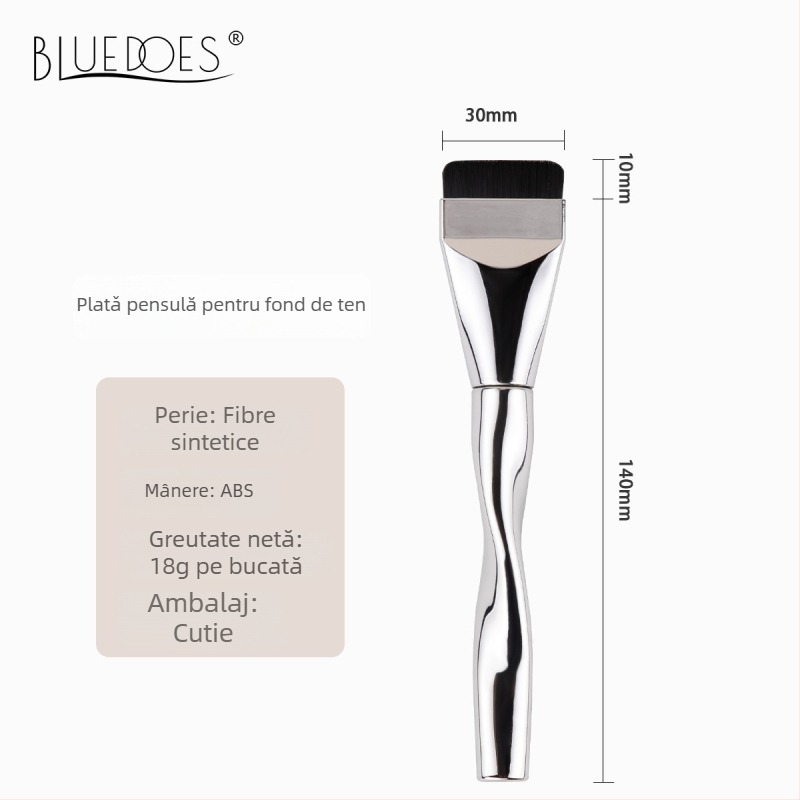 Pensulă de fond de ten 2 în 1 pentru utilizare umedă și uscată, stil puff,peri din fibre artificiale, mâner ABS, set dintr-o pensulă