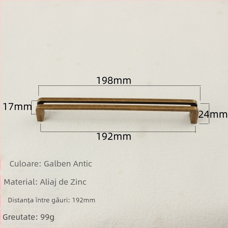 Mâner pentru ușile de dulap și sertare, din aliaj de zinc, placare electroplatică, model 7600, Grassland, stil modern minimalist