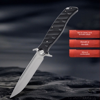 Cuțit pliabil de exterior cu mecanism de deschidere rapidă cu rulmenți, Carriage Knife, ABS + oțel inoxidabil