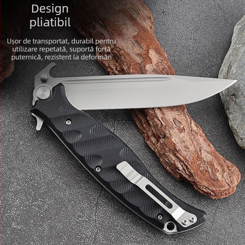 Cuțit pliabil de exterior cu mecanism de deschidere rapidă cu rulmenți, Carriage Knife, ABS + oțel inoxidabil