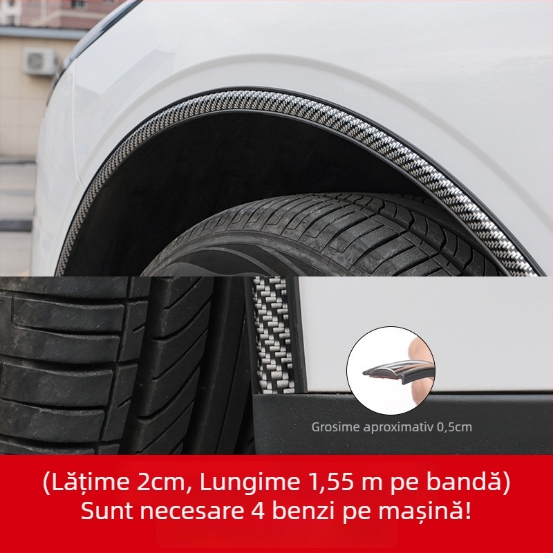 Protecție aripă universală pentru automobil, PVC, model electroplating, personalizabil, bandă anti-zgârieturi